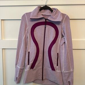 Lululemon Define Jacket Size 6 Heathered Mauve Plum Stripe Full Zip Luon